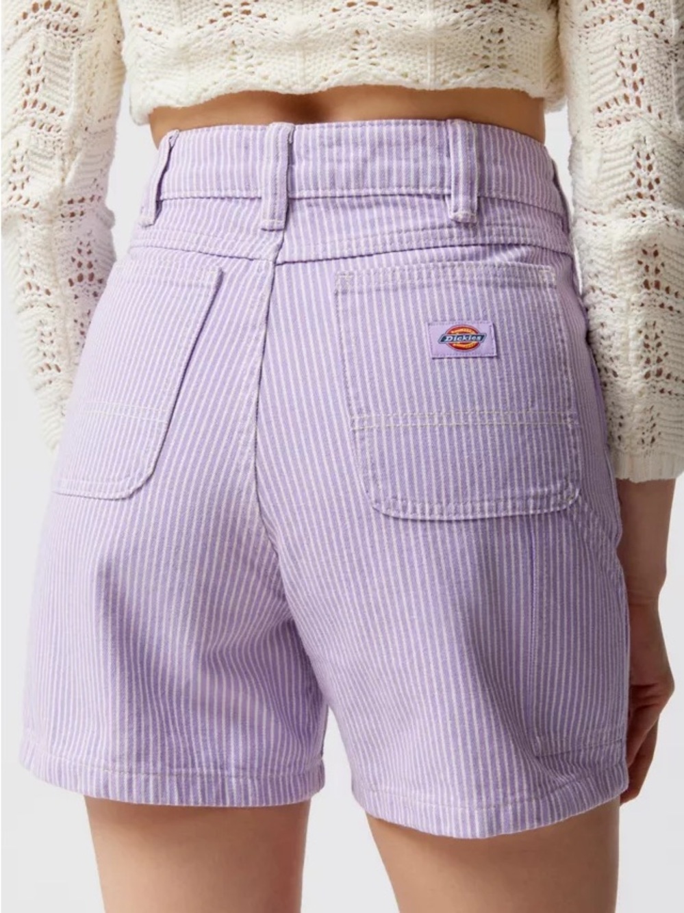 Dickies Lavender Pinstripe High-Rise Utility Shorts